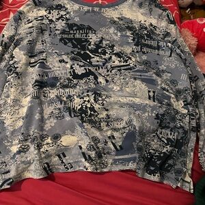 Graphic Print Long Sleeve Top